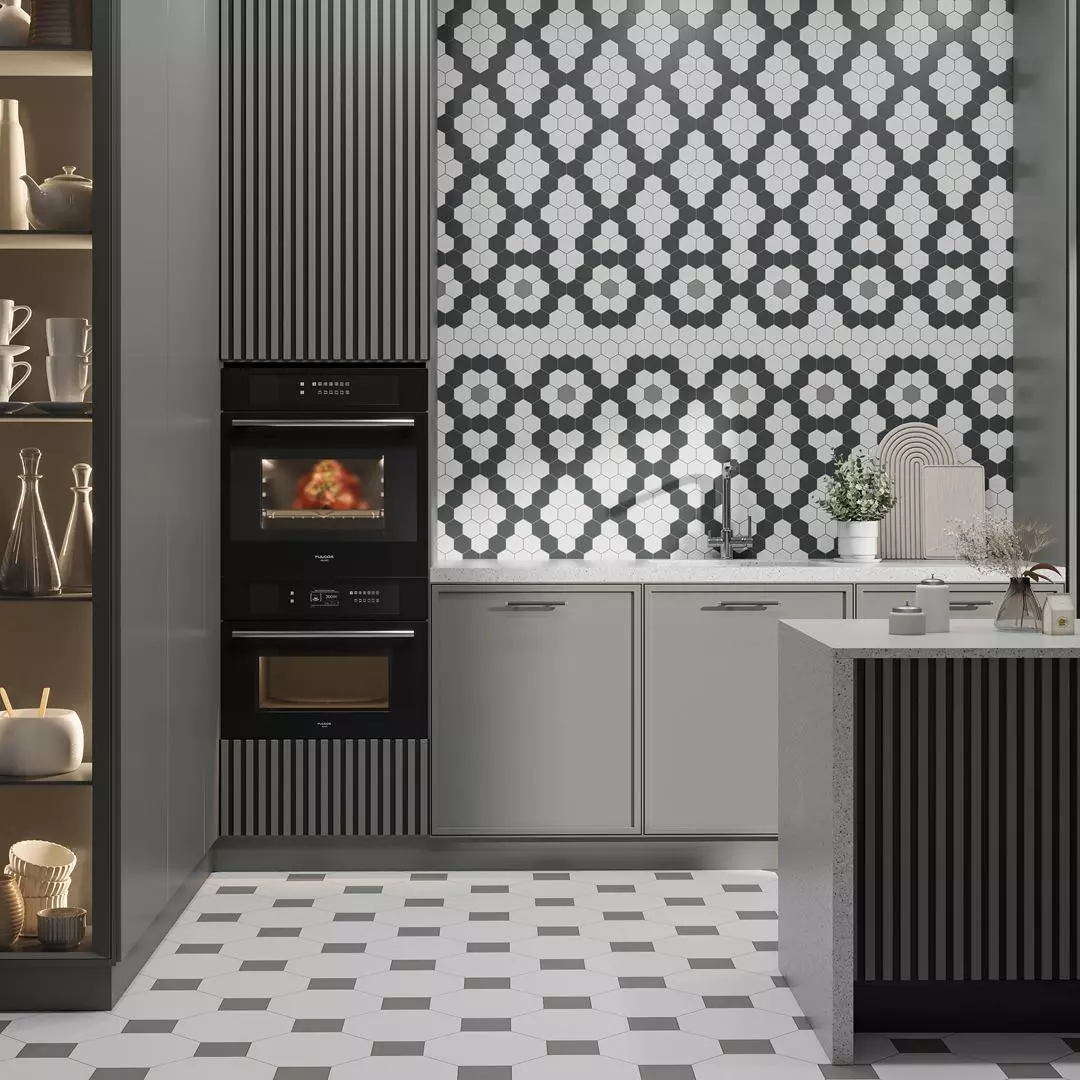 Керамогранит Kerama Marazzi Агуста белый натуральный из 36 частей 30.1x30.1 21058