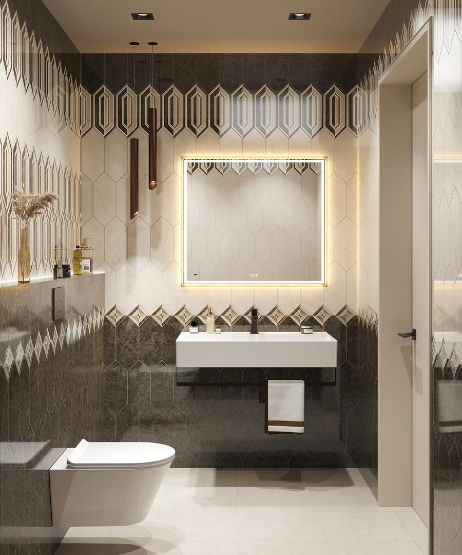 Керамическая плитка Kerama Marazzi Бикуш бежевый темный глянцевый 14x34 35002