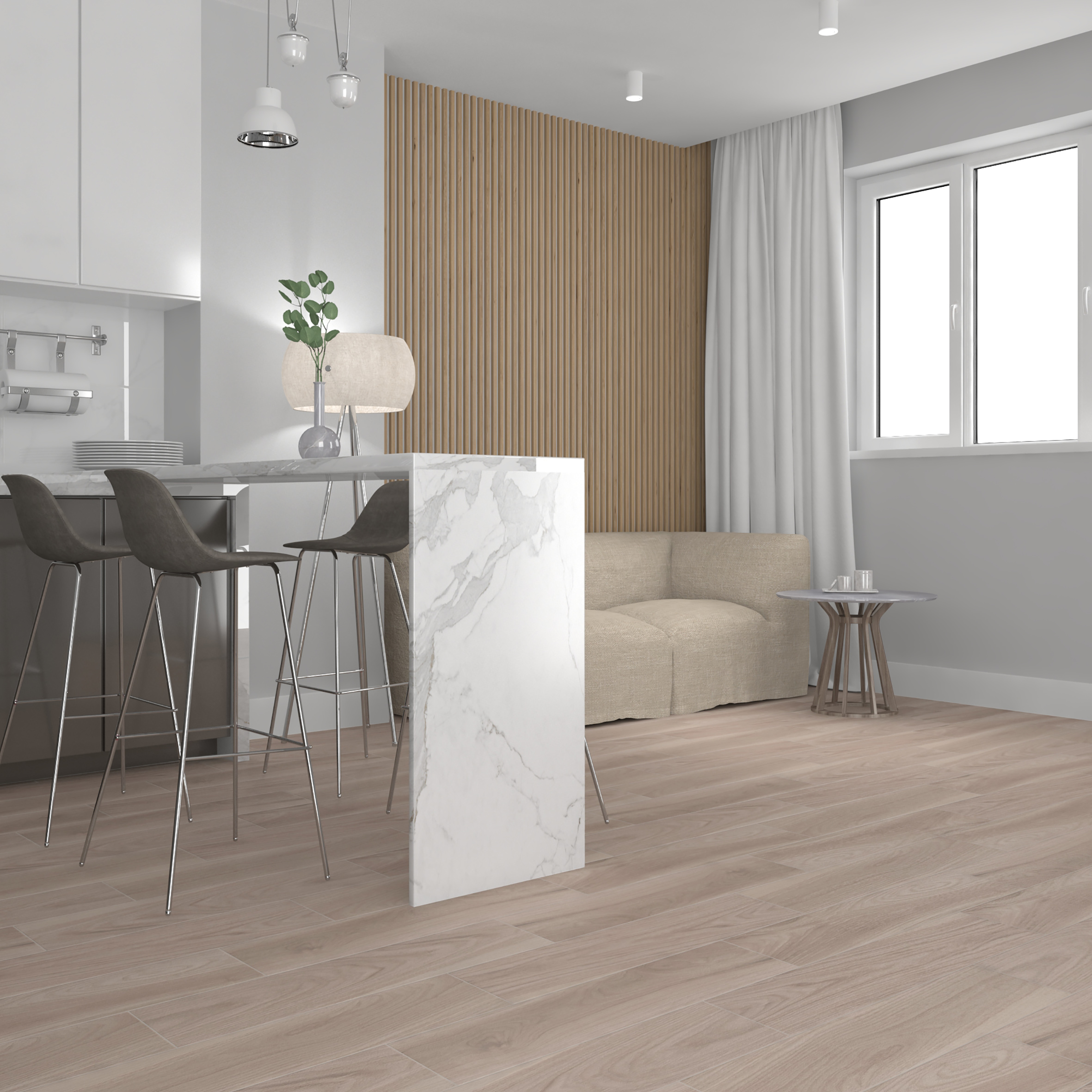 Керамогранит (SG708390R) Laparet Albero капучино 20x80 матовый