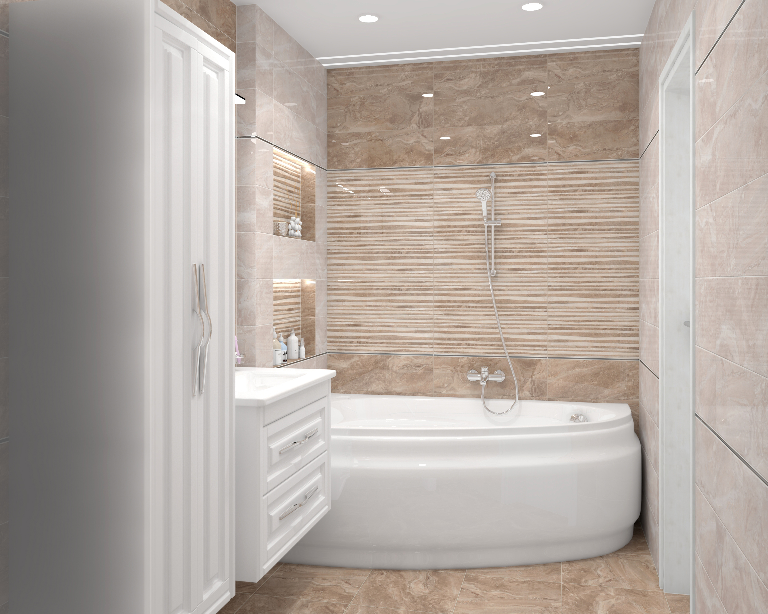Мозаика Laparet Polaris коричневый+бежевый 30x30 глянцевый