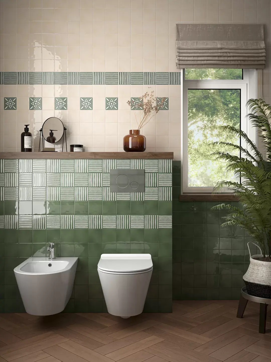 Декор Kerama Marazzi KMD3STA020GN Бахия 2 бирюзовый глянцевый 9.8x9.8