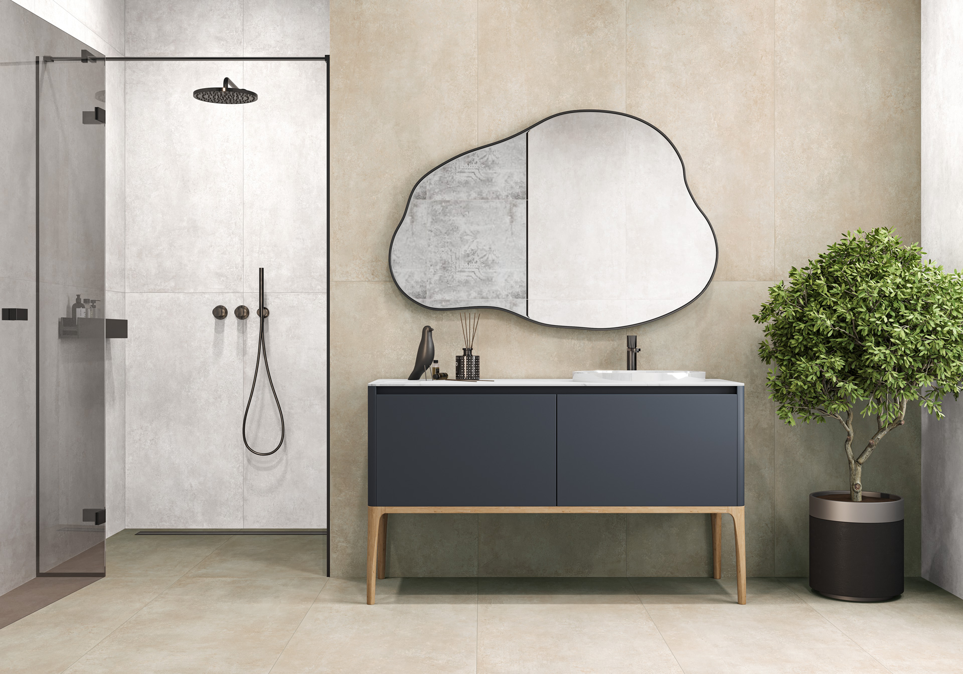 Керамогранит Alma Ceramica Тотем GFU60120TTM70R черный 60x120