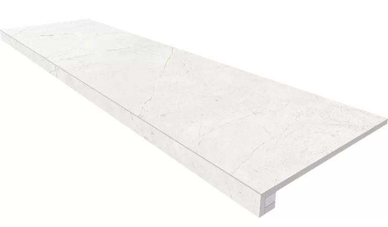 Estima Комплект NL00 Nolana White (Ступень 33x120 неполированный прямоугольный бортик без насечек + Подступенок 14,5x120)