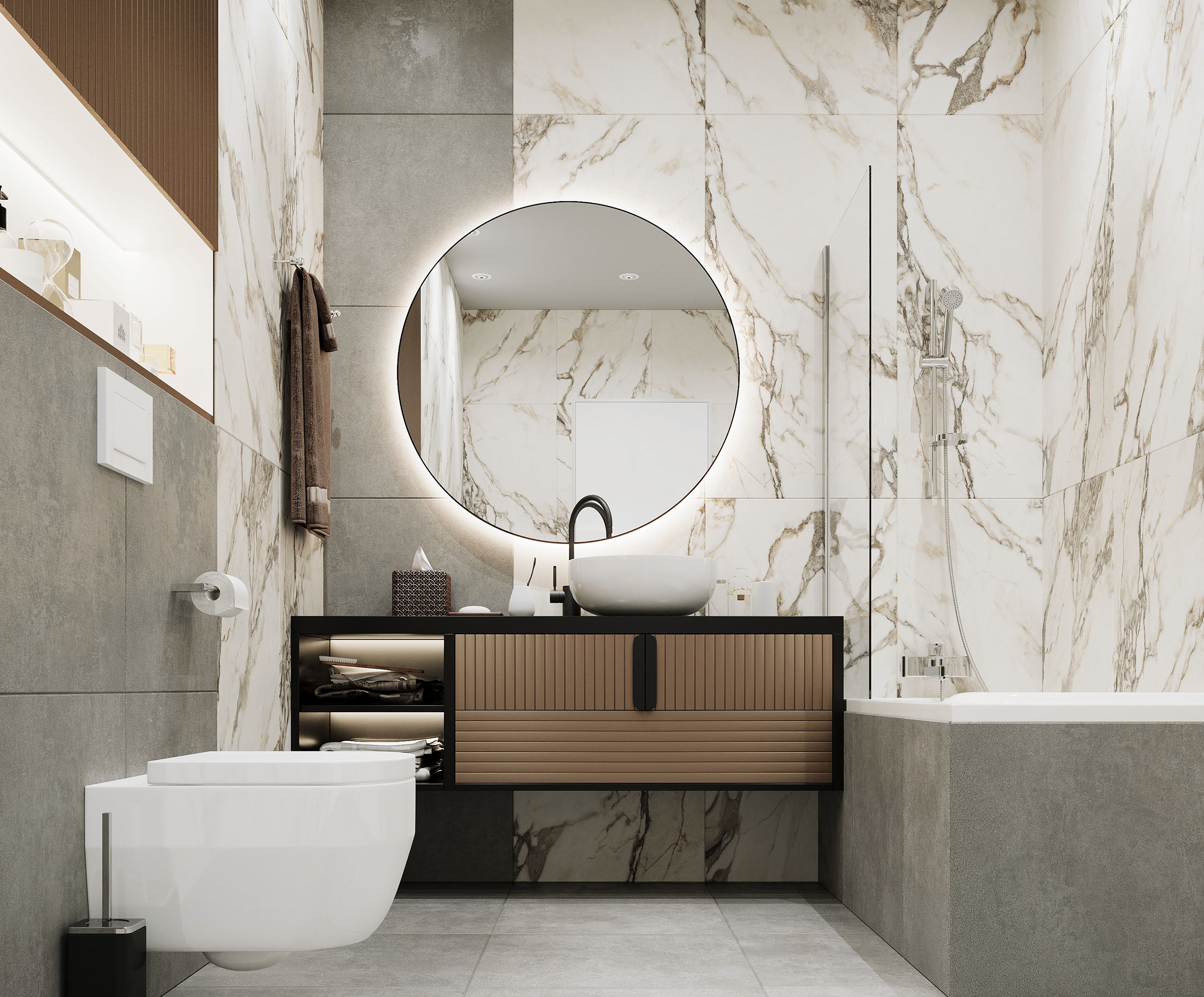 Керамогранит Laparet Calacatta Carve 60x120 глянцевый