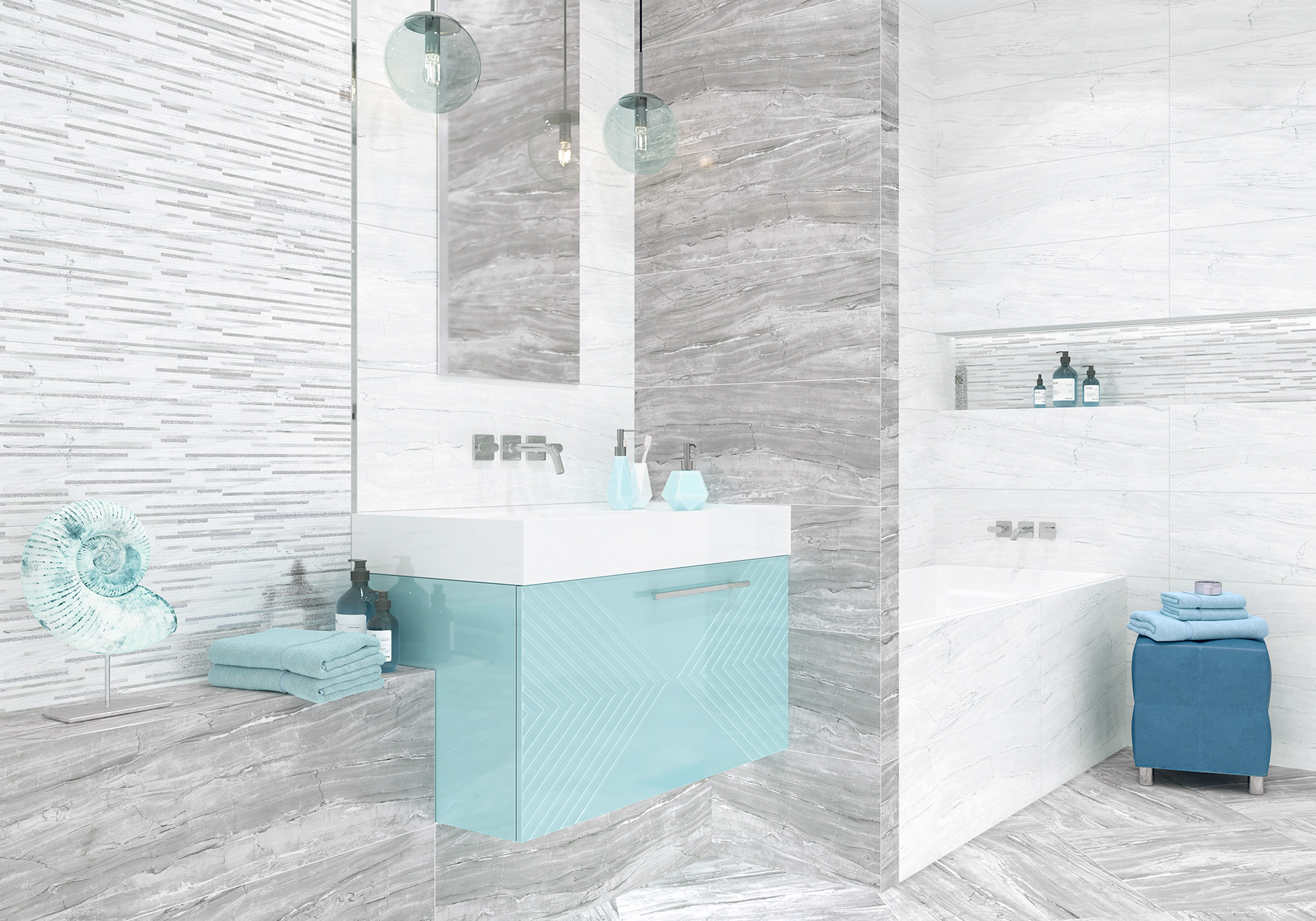 Керамическая плитка Alma Ceramica Сингапур TWU93SGP77R серый 30x90