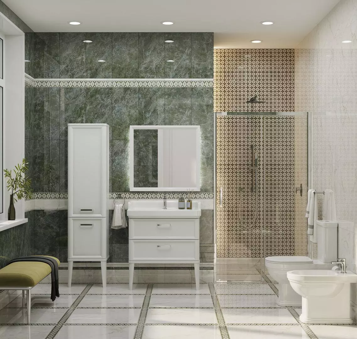 Керамическая плитка Kerama Marazzi FMA031R Серенада зеленый глянцевый обрезной 15x30