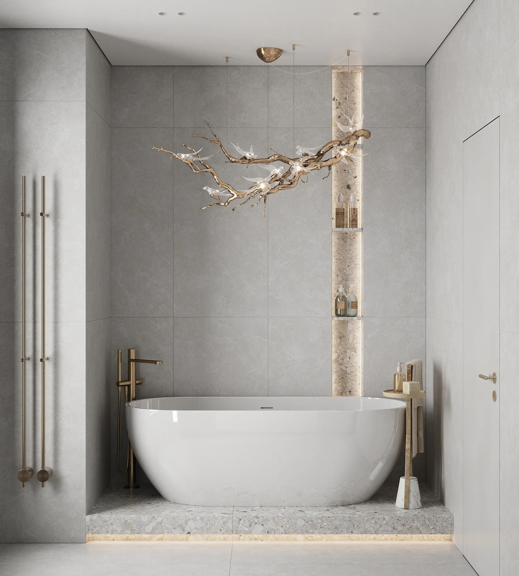 Керамогранит Креанза SL1001-A Gliato Terrazzo Solido 60x120 серый