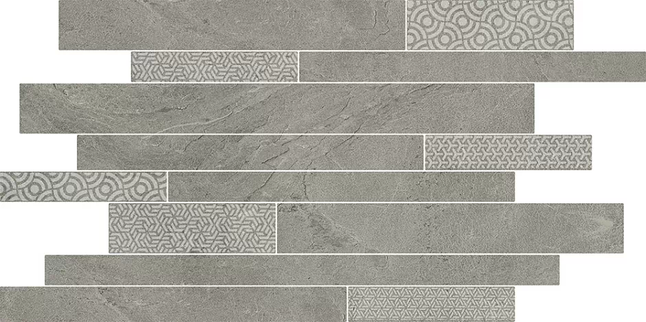 Мозаика Керама Марацци SBM010\SG458420 Ламелла серый мозаичный 25х50.2