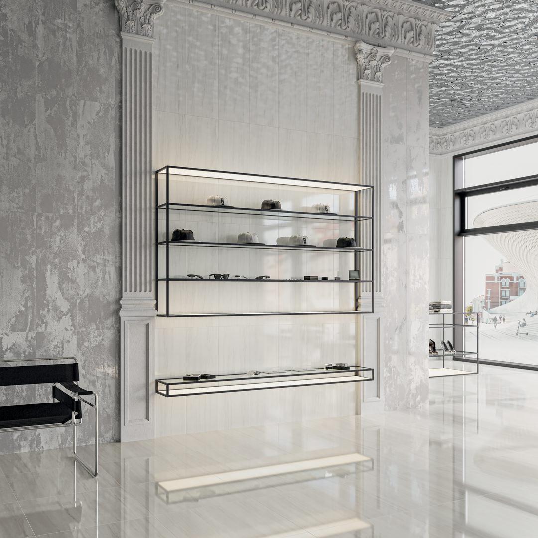 Керамическая плитка Kerama Marazzi 13111TR Белем структура серый светлый глянцевый обрезной 30x89.5
