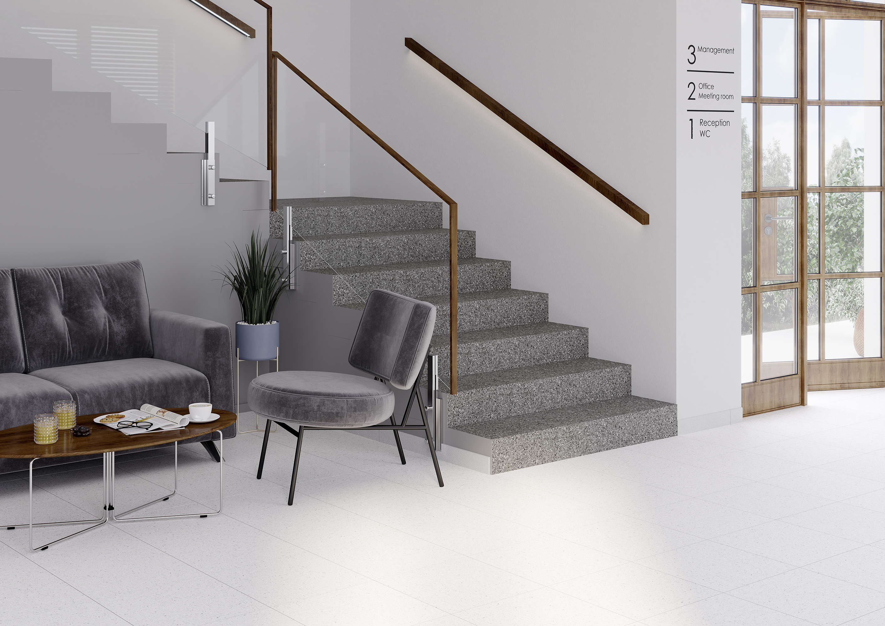 Ступень Grasaro Asfalto White 40x40 G-195/S/st01/400x400x8