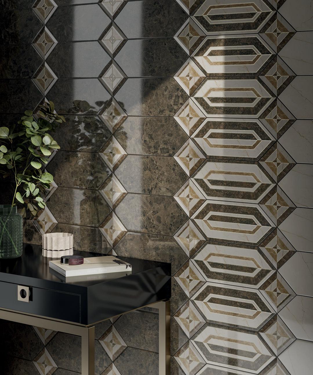 Керамическая плитка Kerama Marazzi Бикуш бежевый темный глянцевый 14x34 35002