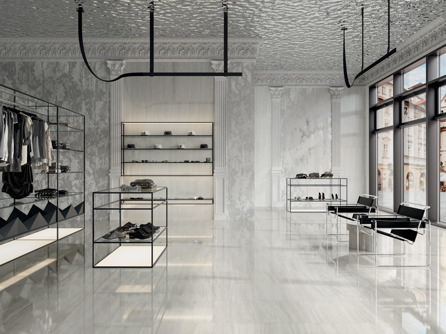 Керамическая плитка Kerama Marazzi 13111TR Белем структура серый светлый глянцевый обрезной 30x89.5