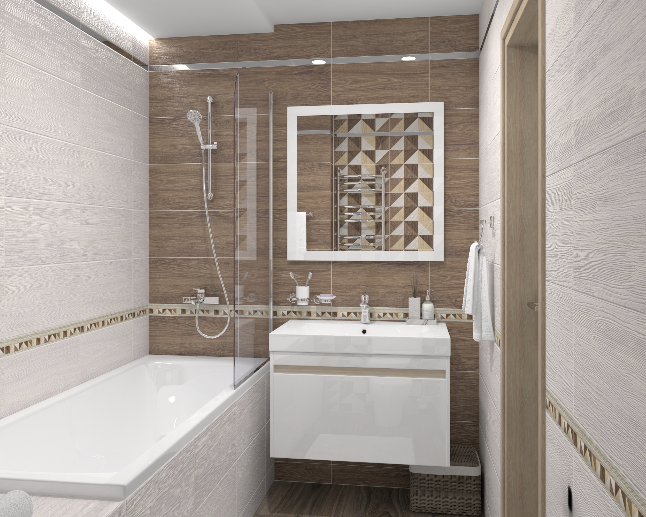 Декор (34007) Laparet Village беж микс 25x50 матовый