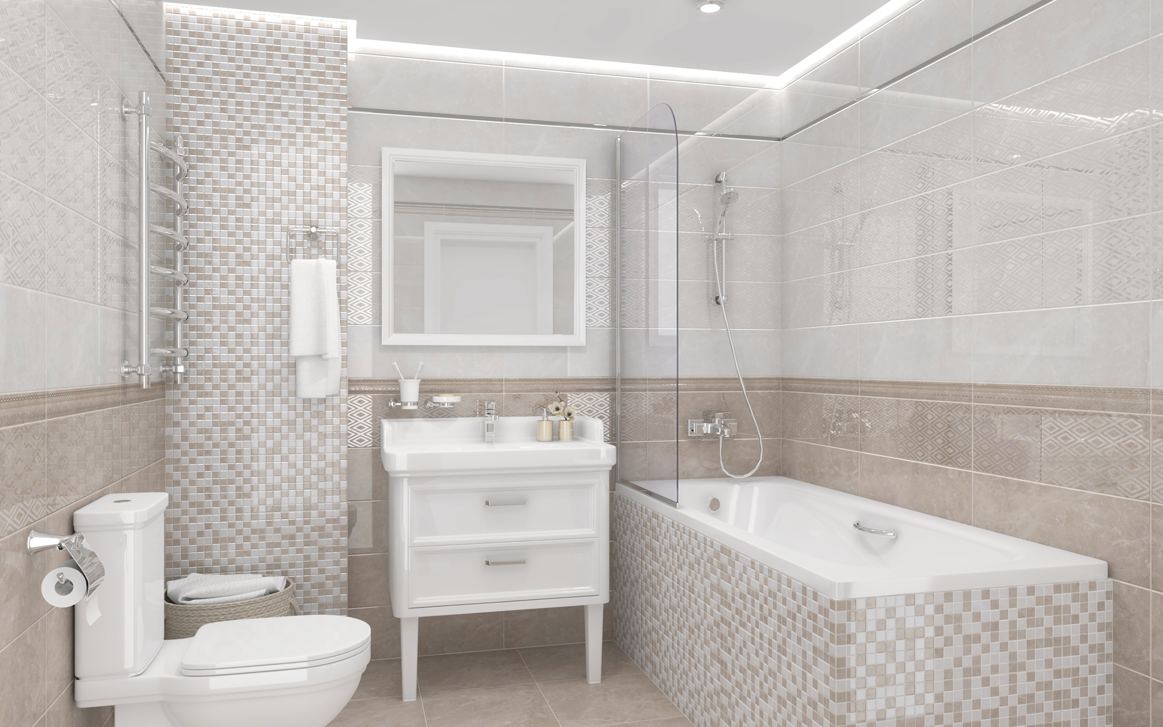 Декор (AD\B485\60012) Laparet Elektra Roma бежевый 20x60 глянцевый
