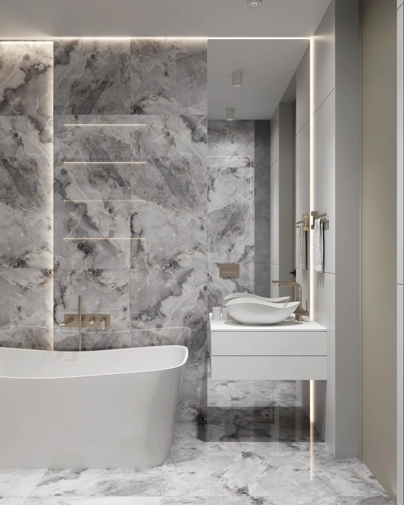 Керамогранит Аркадия Керамика FP1004-A Invisible Onyx Full Polished 60x120 бежевый