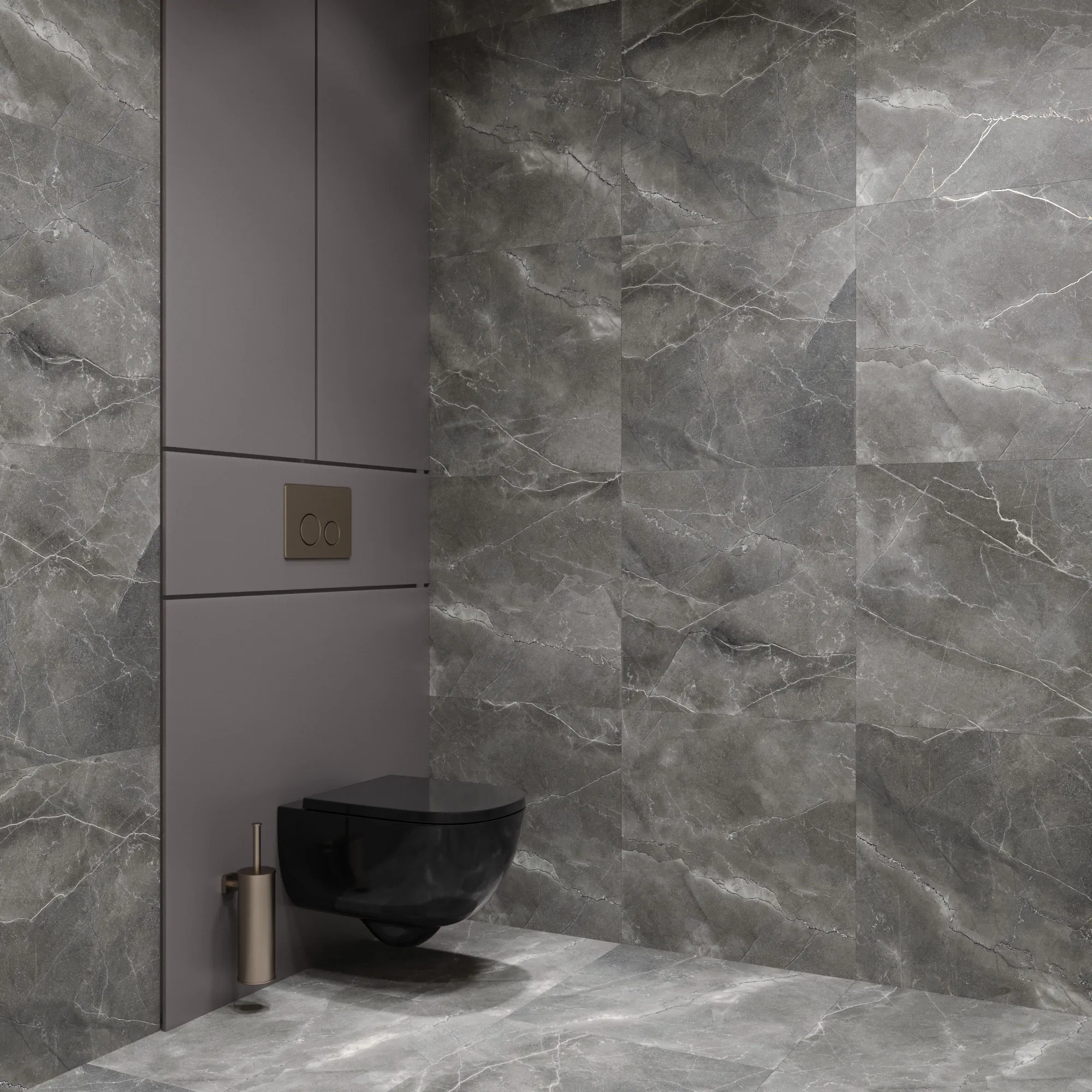 Керамогранит Аркадия Керамика FP1014-A Pulpis Nero Full Polished 60x60 серый