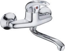 Смеситель для ванны, длинный излив, латунь, хром HB4603