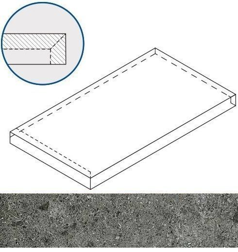 Ступень угловая левая Italon Genesis X2 Grey X2 33x60