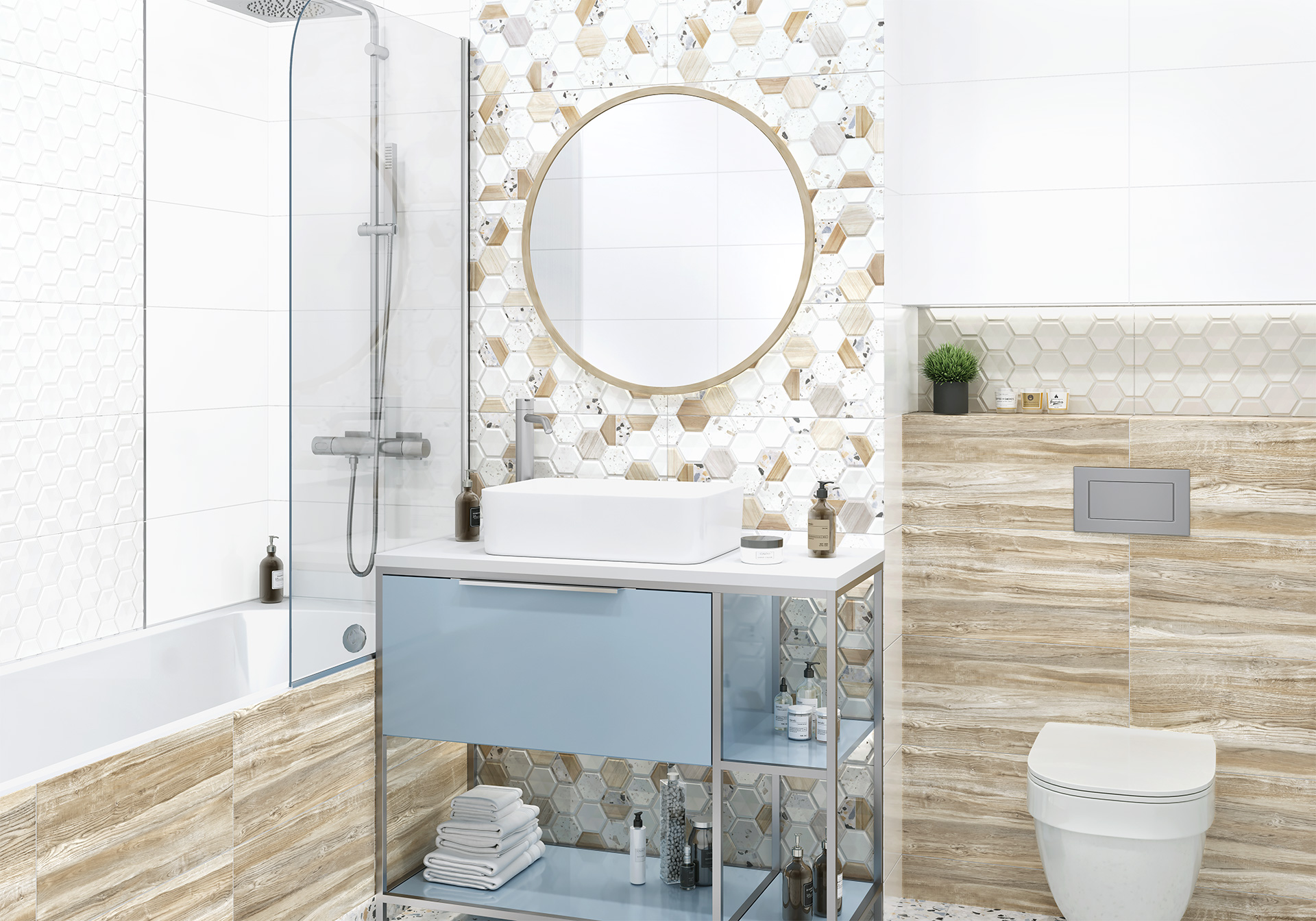 Керамическая плитка Alma Ceramica Билбао TWU09BLB024 разноцветный 24.9x50