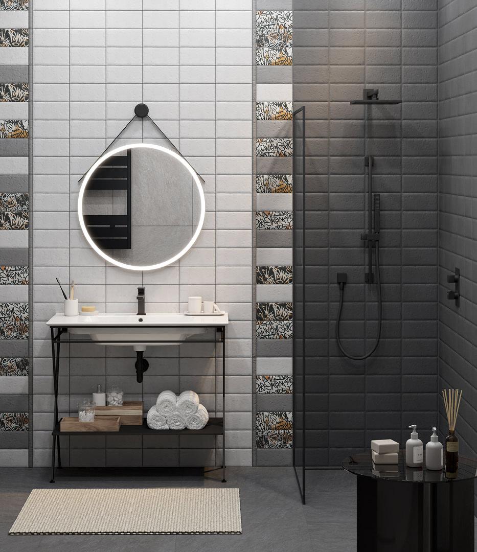Бордюр Kerama Marazzi PRA002 Карандаш Граффити черный 2x20