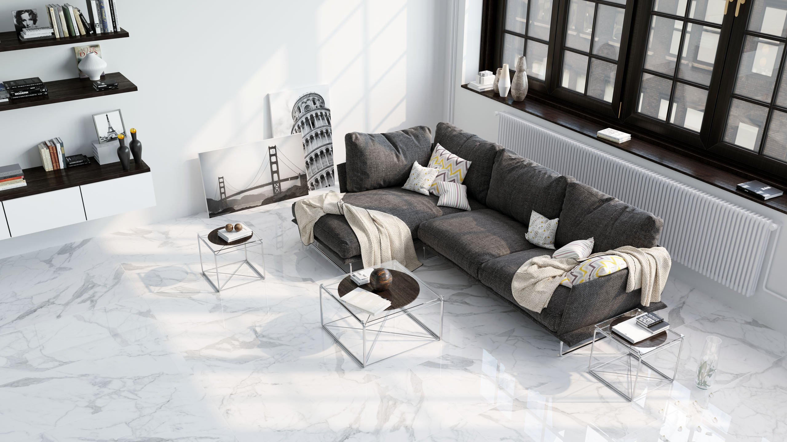 Плинтус Estima MN01 Montis White 7x60 белый полированный