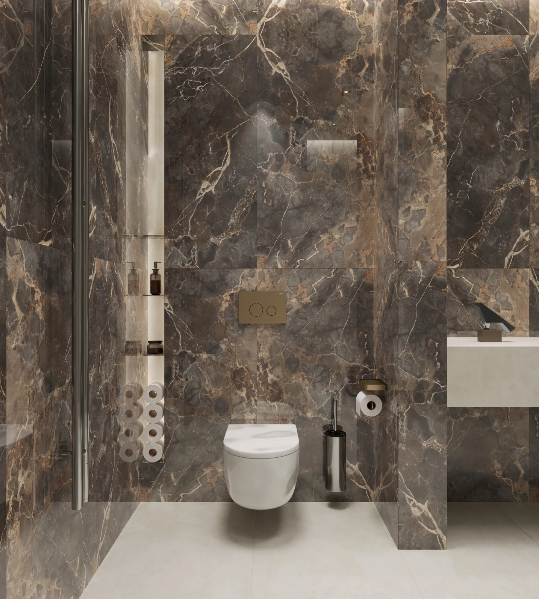 Керамогранит Аркадия Керамика FP1005-A Imperial Nero Full Polished 60x120 коричневый