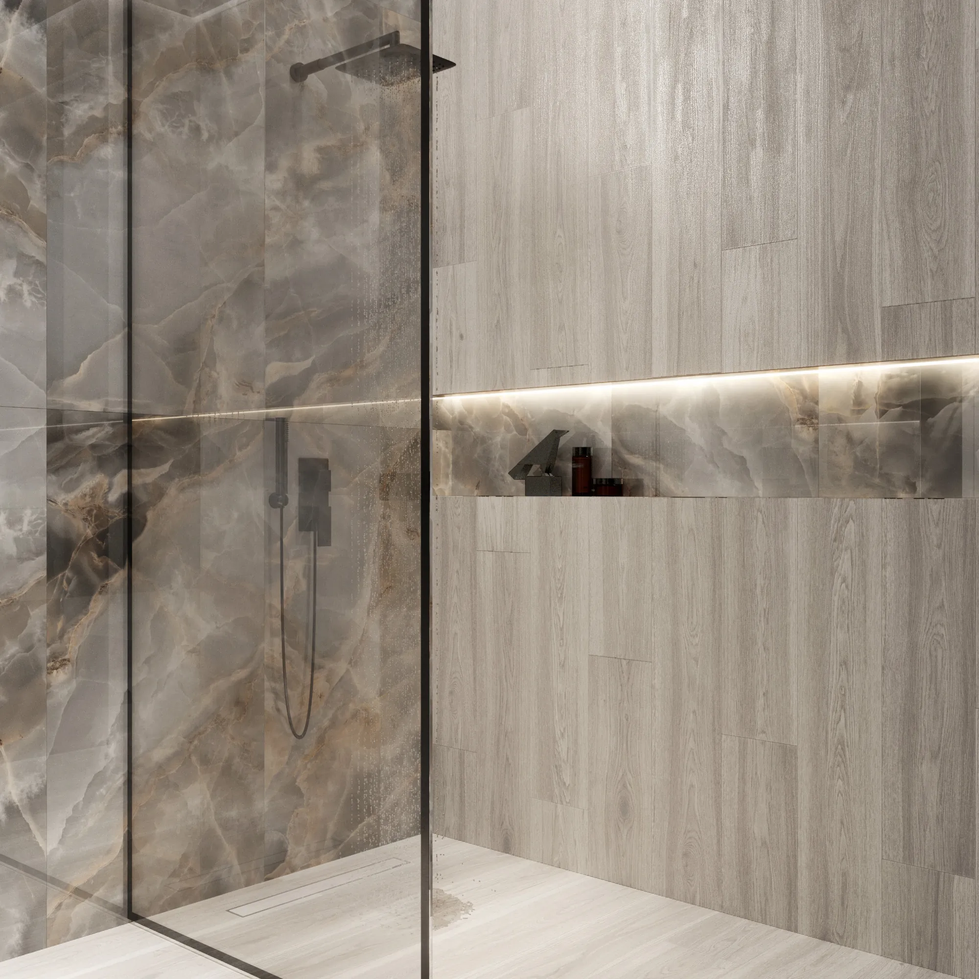 Керамогранит Креанза CW-RT16-B Mordic Wood Grey Rustic Wood 20x120 серый