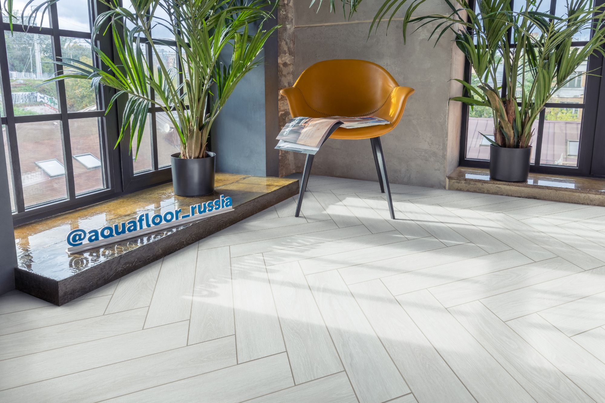 Кварцвиниловая плитка Aqua Floor Parquet Glue AF2518PG 610x122 Дуб Темный замковый кварц винил напольный