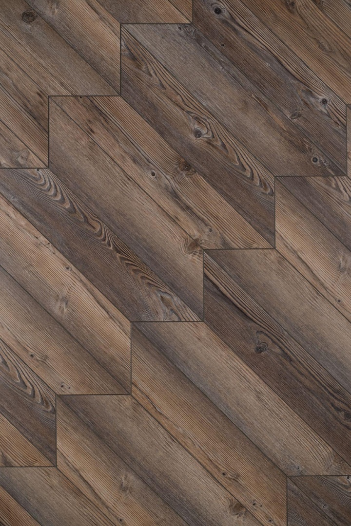 Кварцвиниловая плитка Aqua Floor Chevron Glue (Parquet) AF2557PGCh 553.7x130.5 Сосна Темный замковый кварц винил напольный