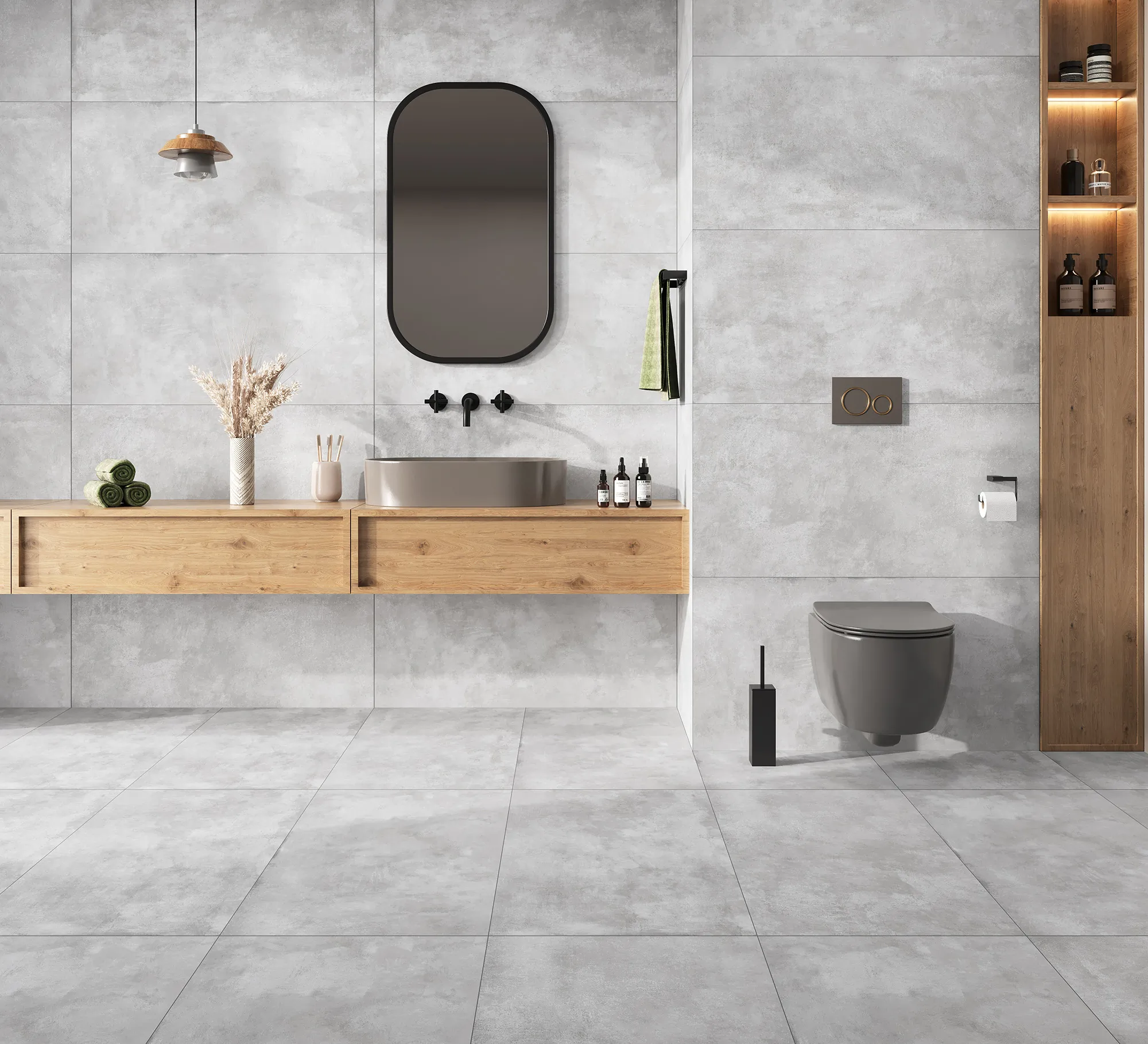 Керамогранит Аркадия Керамика RT6003-A Cementum Light Grey Matt Rustic 60x60 серый