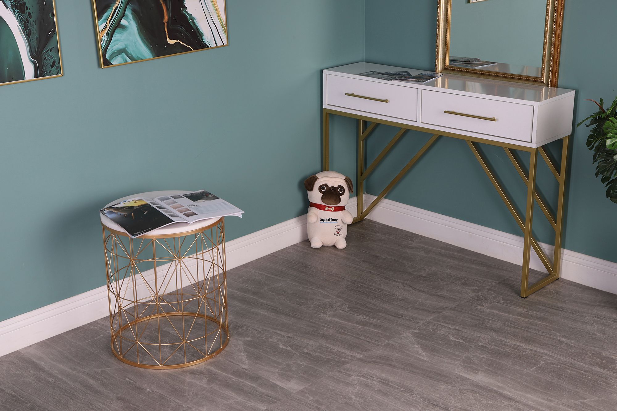 Кварцвиниловая плитка Aqua Floor Stone XL AF5011OSXL 940x470 Оникс Светлый замковый кварц винил напольный