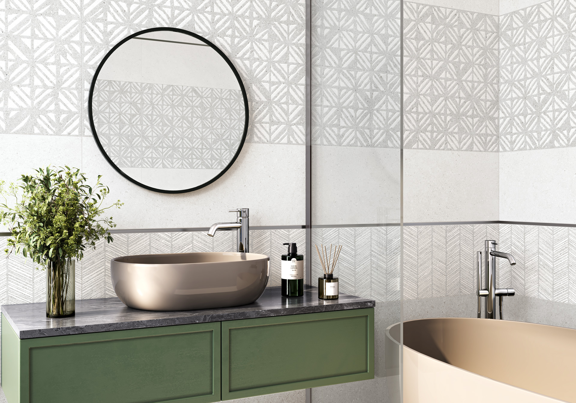 Керамическая плитка Alma Ceramica Амарант TWU3090AMT27R белый 30x90