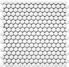 Мозаика СтарМозаик Penny Round White Matt (NK41000) 30.9x31.5 белый