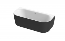 Ванна акриловая пристенная Cezares METAURO-INT-Wall-180-80-60-B-W-MATT