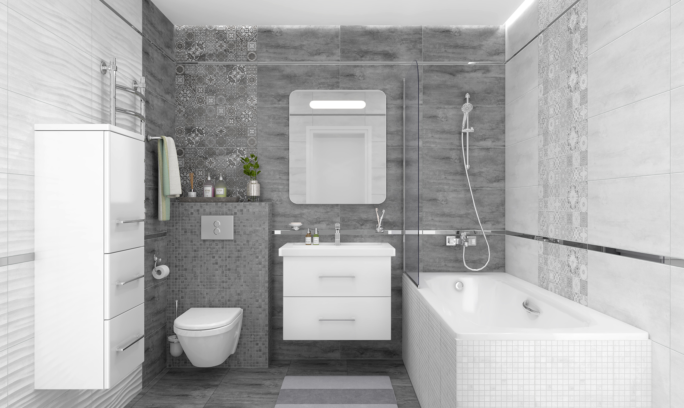 Мозаика Laparet Concrete серый 30x30 матовый
