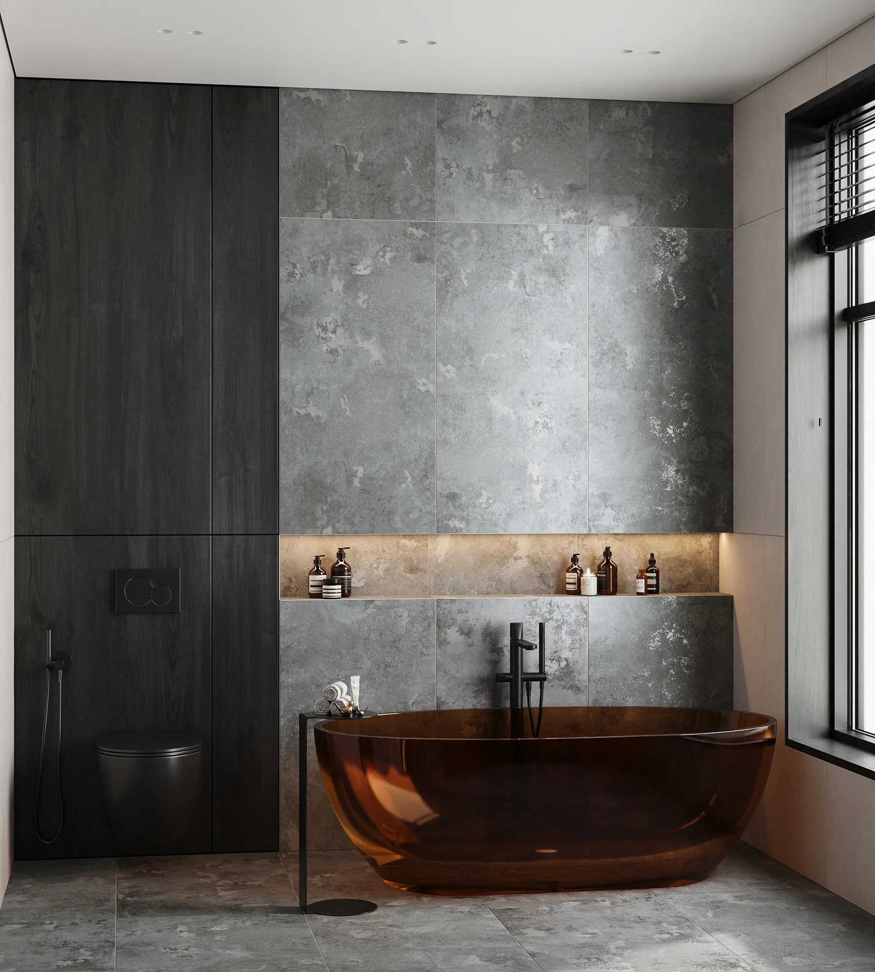 Керамогранит Аркадия Керамика GI8002-A Eragon Dark Grey Matt Glossy Ink 60x120 серый