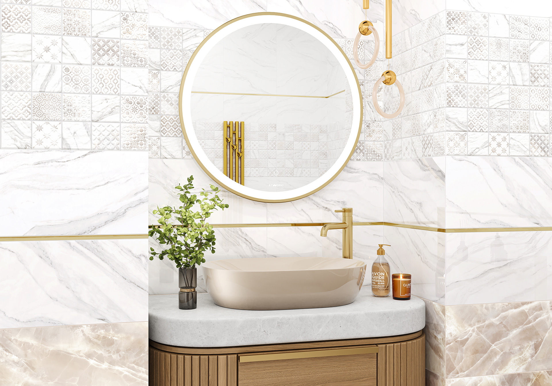 Керамическая плитка Alma Ceramica Фреско TWU2550FRC14 бежевый 24.9x50