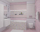 Керамическая плитка (34014) Laparet Spring розовый 25x50 глянцевый